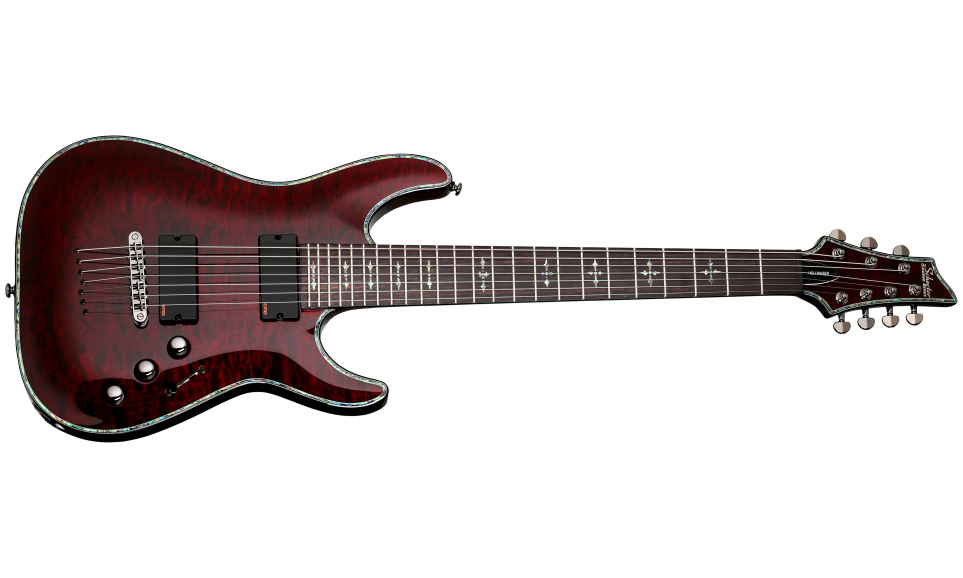 Schecter C-7 Hellraiser 7c 2h Emg Ht Rw - Black Cherry Gloss - Guitarra eléctrica de 7 cuerdas - Variation 2