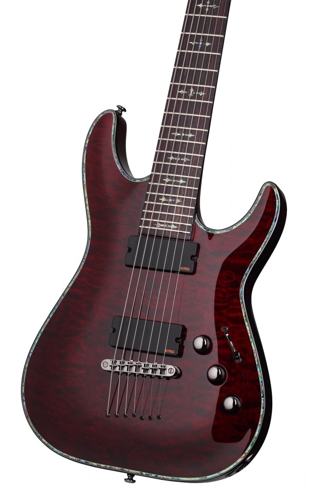 Schecter C-7 Hellraiser 7c 2h Emg Ht Rw - Black Cherry Gloss - Guitarra eléctrica de 7 cuerdas - Variation 3