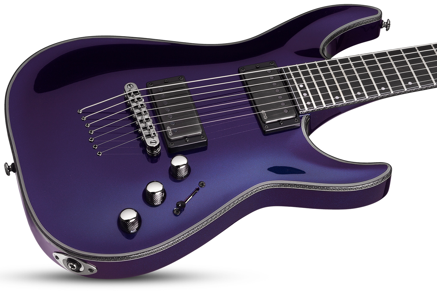 Schecter C-7 Hellraiser Hybrid 7c 2h Emg Ht Eb - Ultra Violet - Guitarra eléctrica de 7 cuerdas - Variation 1