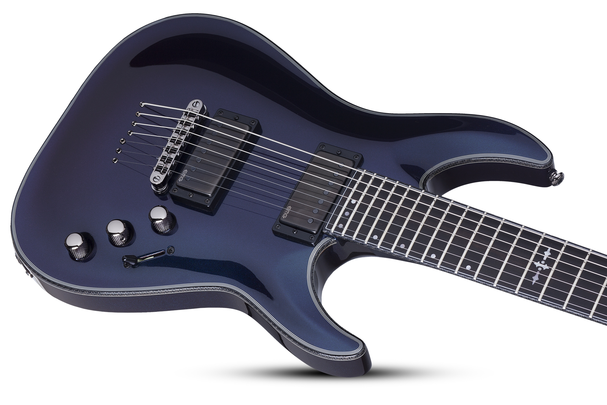 Schecter C-7 Hellraiser Hybrid 7c 2h Emg Ht Eb - Ultra Violet - Guitarra eléctrica de 7 cuerdas - Variation 2