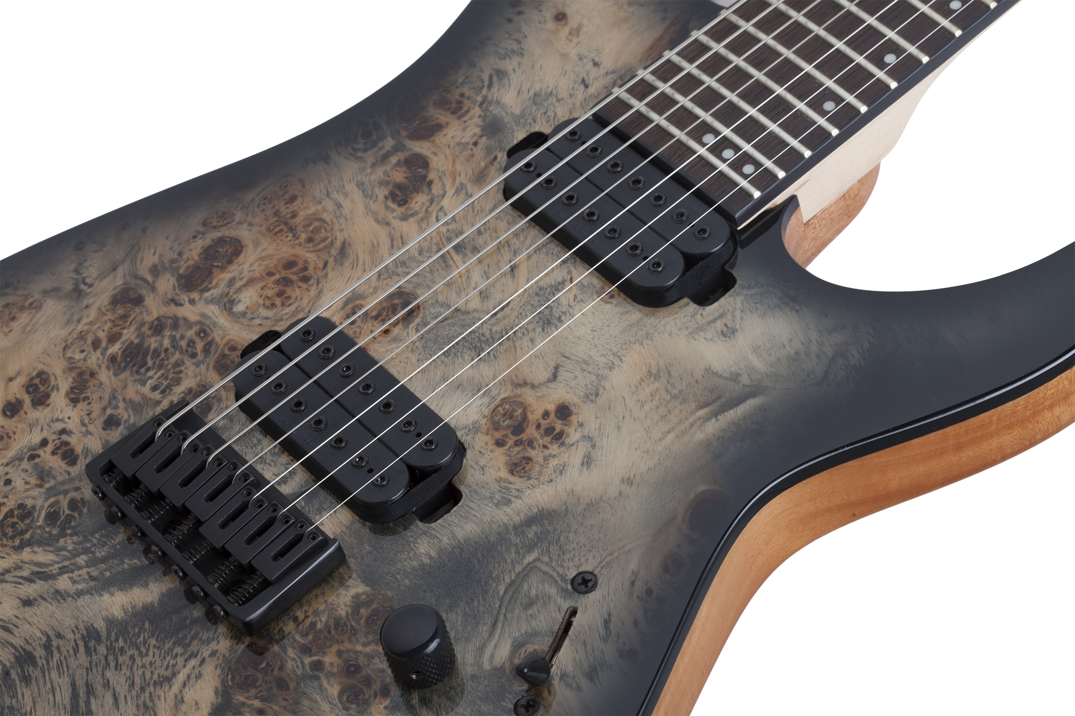 Schecter C-7 Pro 7c 2h Ht Wen - Charcoal Burst - Guitarra eléctrica de 7 cuerdas - Variation 3