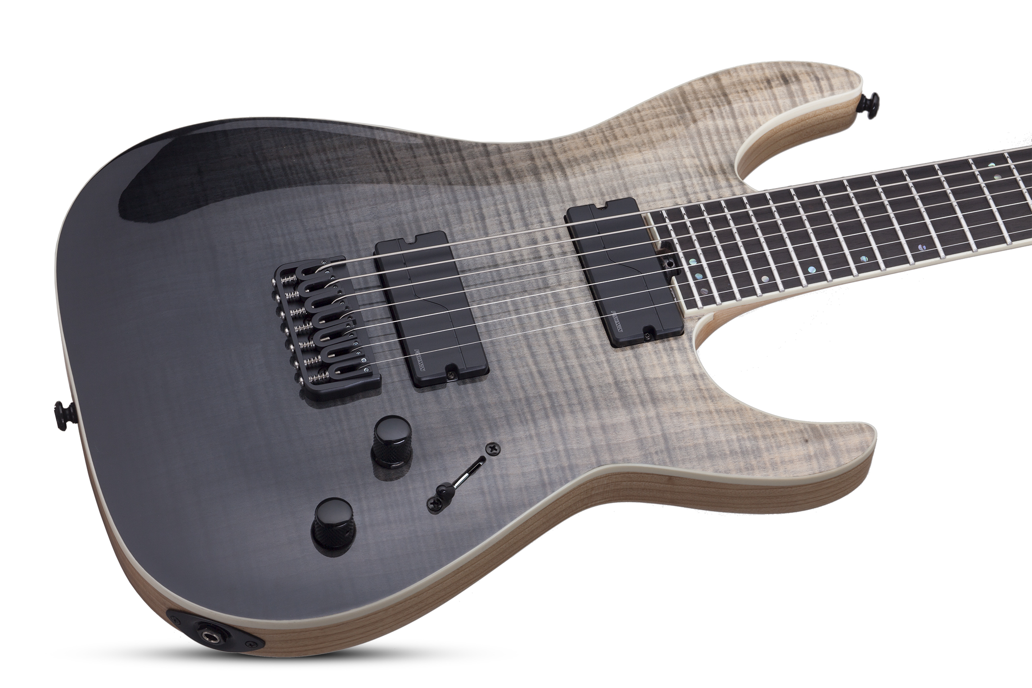 Schecter C-7 Sls Elite 2h Fishman Ht Eb - Black Fade Burst - Guitarra eléctrica de 7 cuerdas - Variation 1