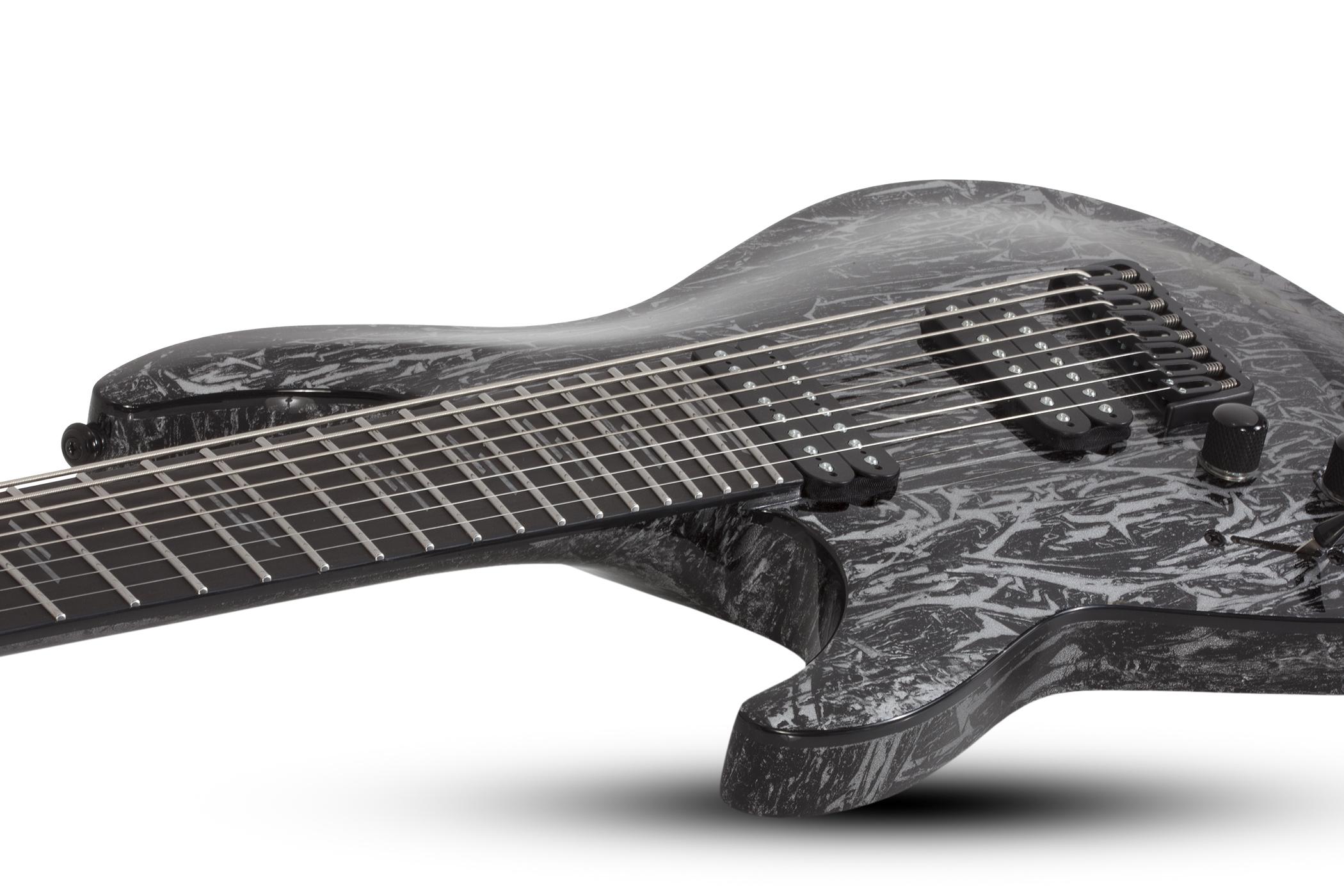 Schecter C-8 Multiscale Lh 8c Gaucher Baryton 2h Ht Eb - Silver Mountain - Guitarra electrica para zurdos - Variation 1