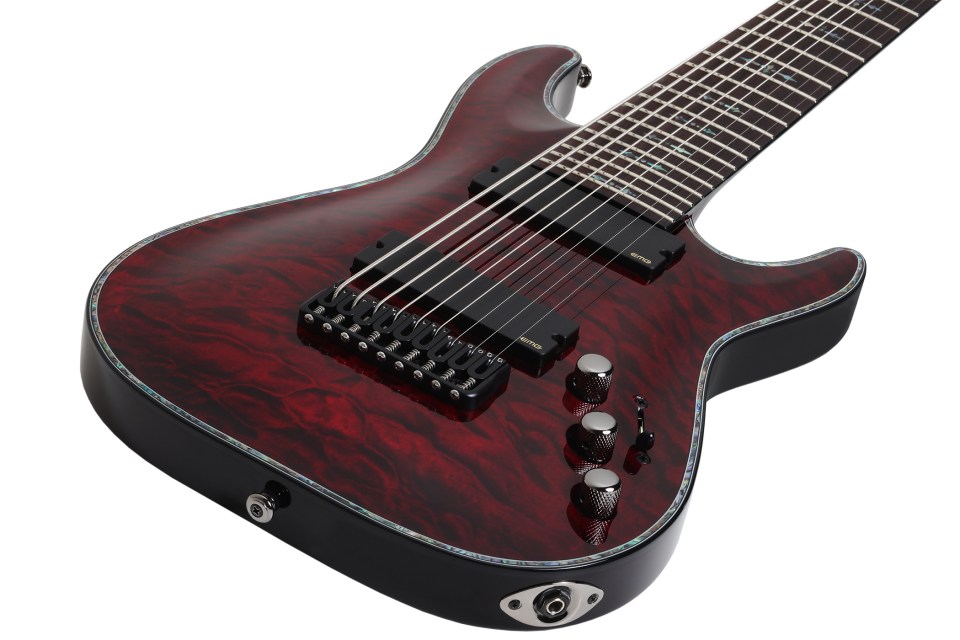 Schecter C-9 Hellraiser 9c 2h Emg Ht - Black Cherry - Guitarra electrica de 8 y 9 cuerdas - Variation 1