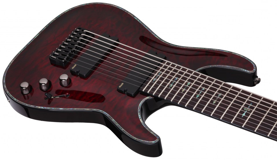 Schecter C-9 Hellraiser 9c 2h Emg Ht - Black Cherry - Guitarra electrica de 8 y 9 cuerdas - Variation 2