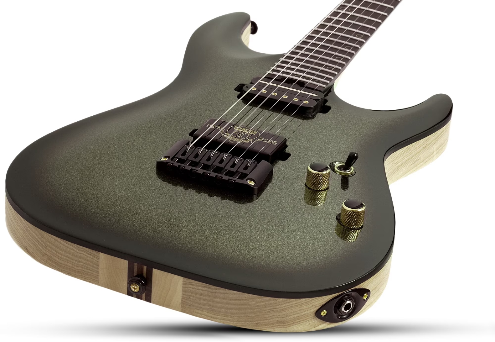 Schecter C1 50th Ann. Lh Gaucher 2h Ht Eb - Gold Burst - Guitarra electrica metalica - Variation 2