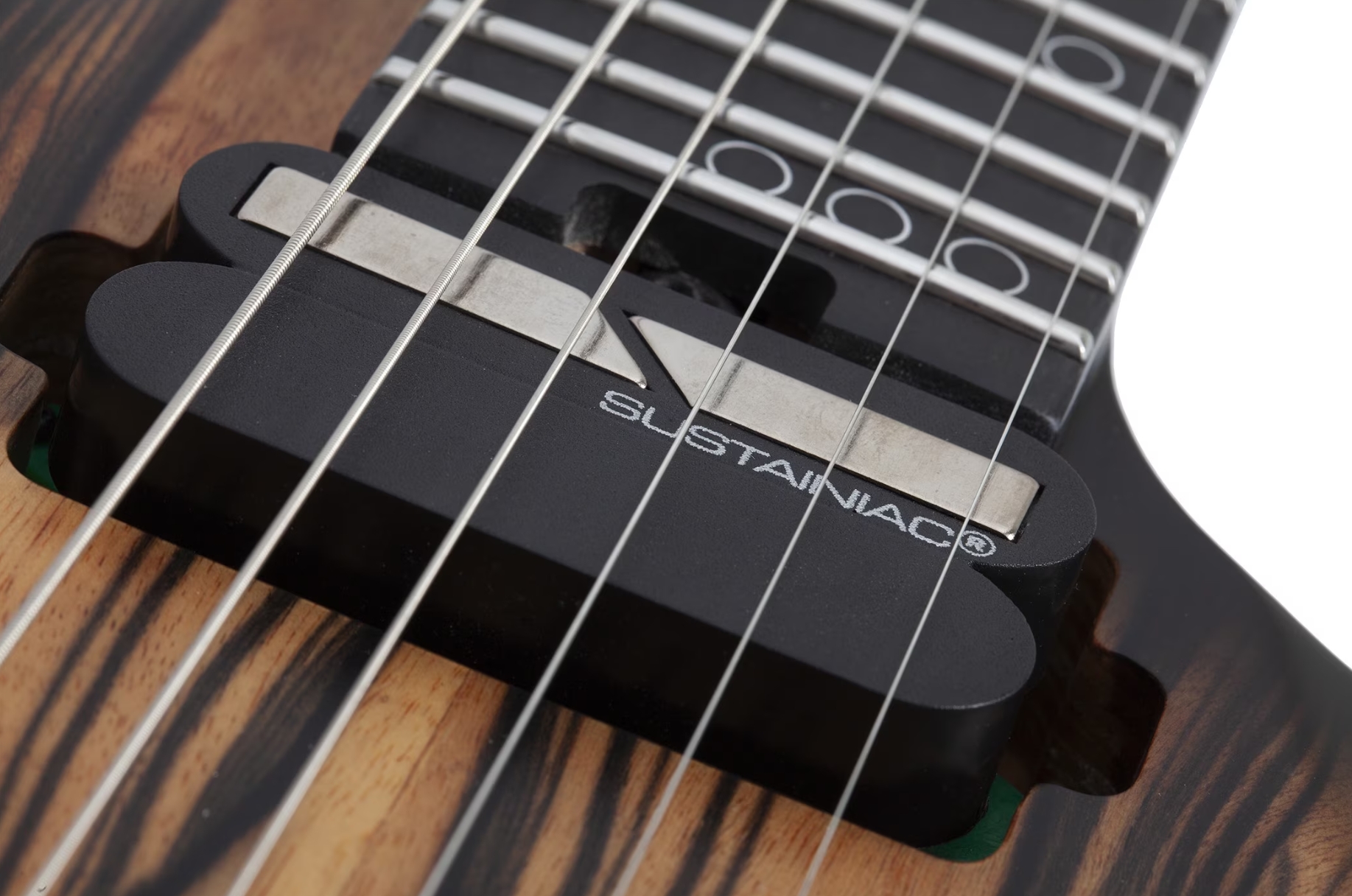 Schecter C1 Fr-s Pale Moon 2h Sustainac Fr Ric - Natural Satin Black Burst - Guitarra eléctrica con forma de str. - Variation 3