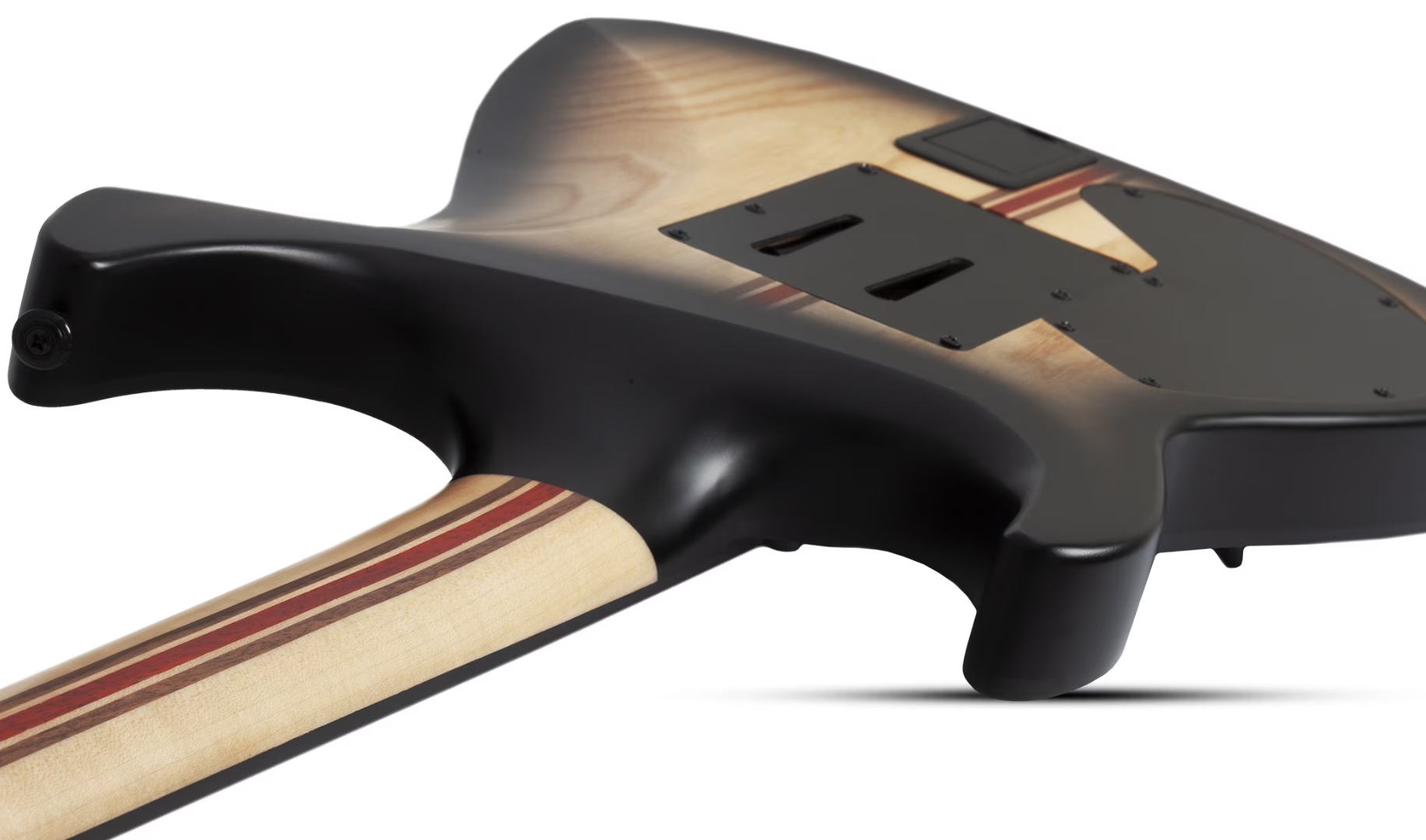 Schecter C1 Fr-s Pale Moon 2h Sustainac Fr Ric - Natural Satin Black Burst - Guitarra eléctrica con forma de str. - Variation 5