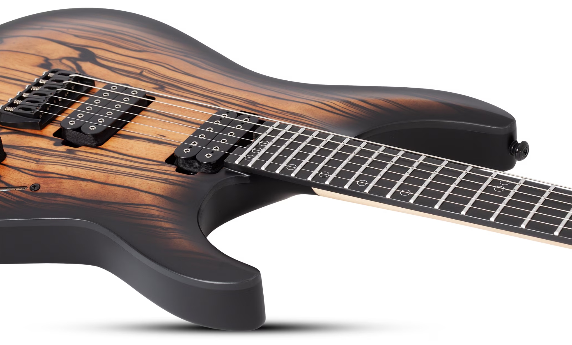 Schecter C1 Pale Moon 2h Ht Ric - Natural Satin Black Burst - Guitarra eléctrica con forma de str. - Variation 2