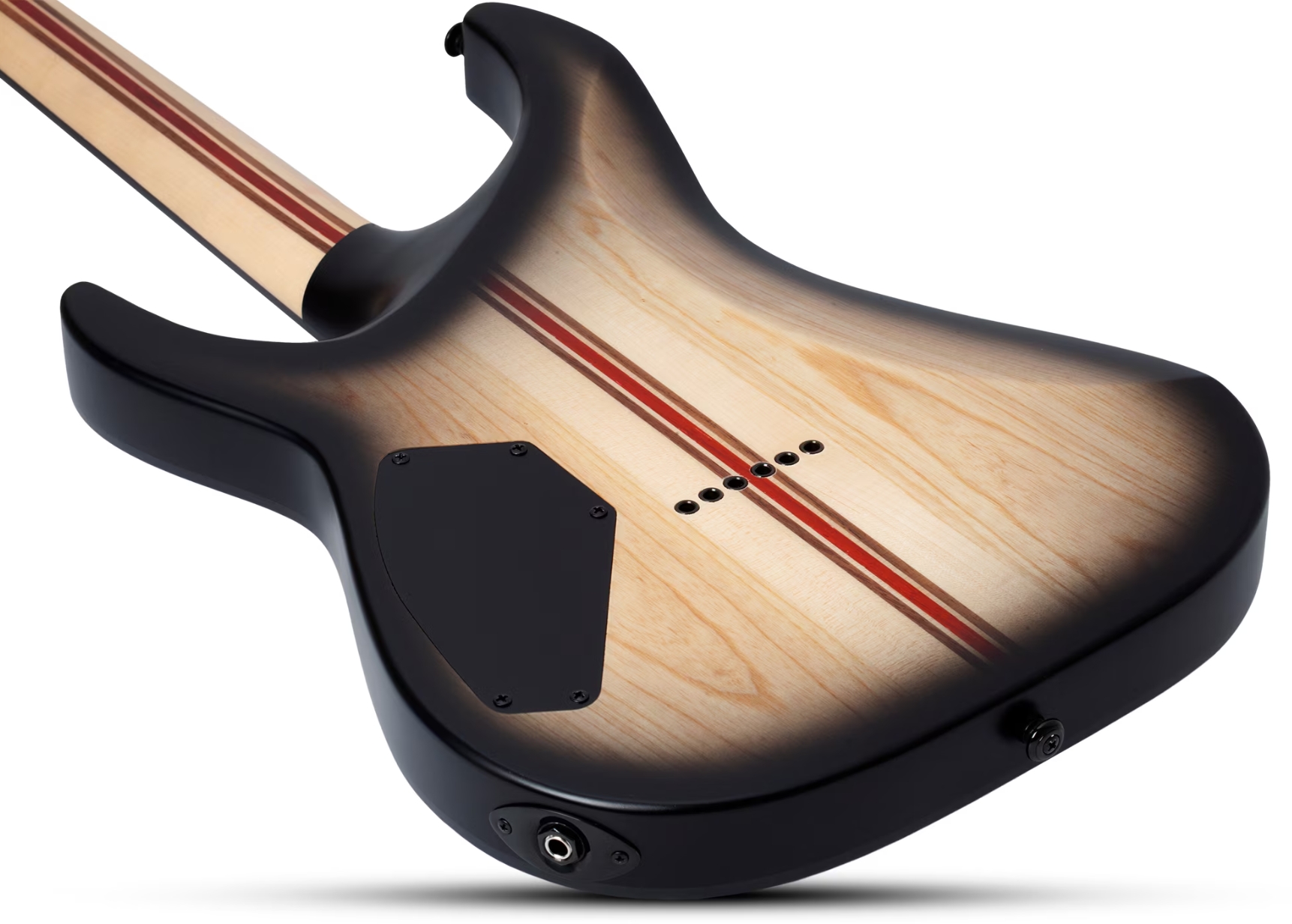 Schecter C1 Pale Moon 2h Ht Ric - Natural Satin Black Burst - Guitarra eléctrica con forma de str. - Variation 5