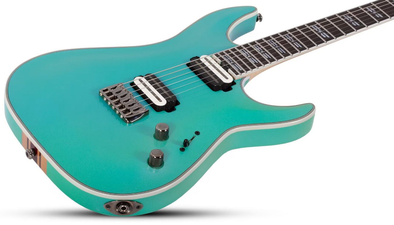 Schecter C1 Sls Hollywood 2h Fishman Fluence Modern Ht Eb - Glacier - Guitarra electrica metalica - Variation 1
