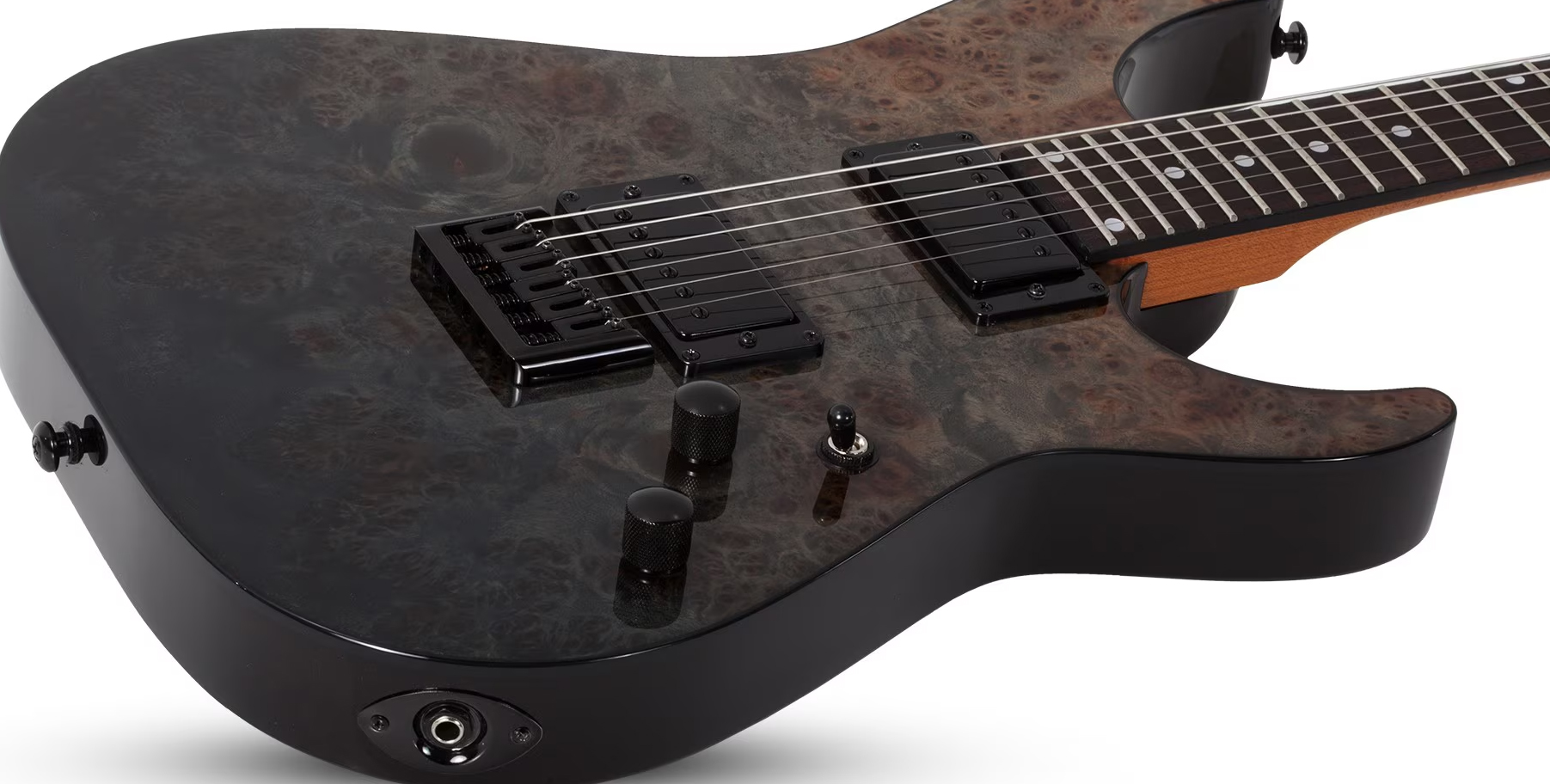 Schecter C1 Standard 2h Ht Rw - Black Fade Burst Burl - Guitarra eléctrica con forma de str. - Variation 1