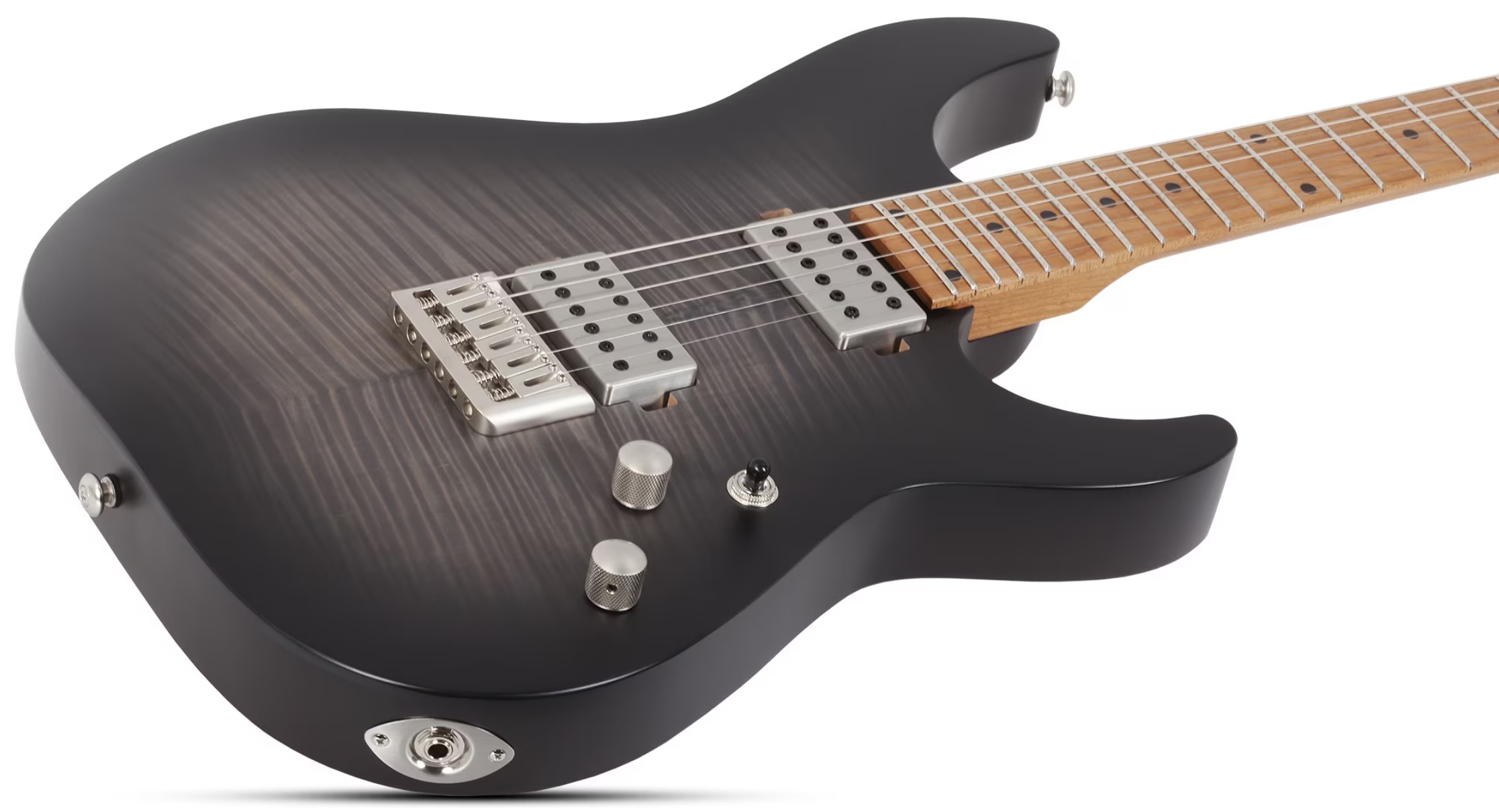Schecter C1 Standard Plus 2h Ht Mn - Trans Black Burst - Guitarra eléctrica con forma de str. - Variation 1