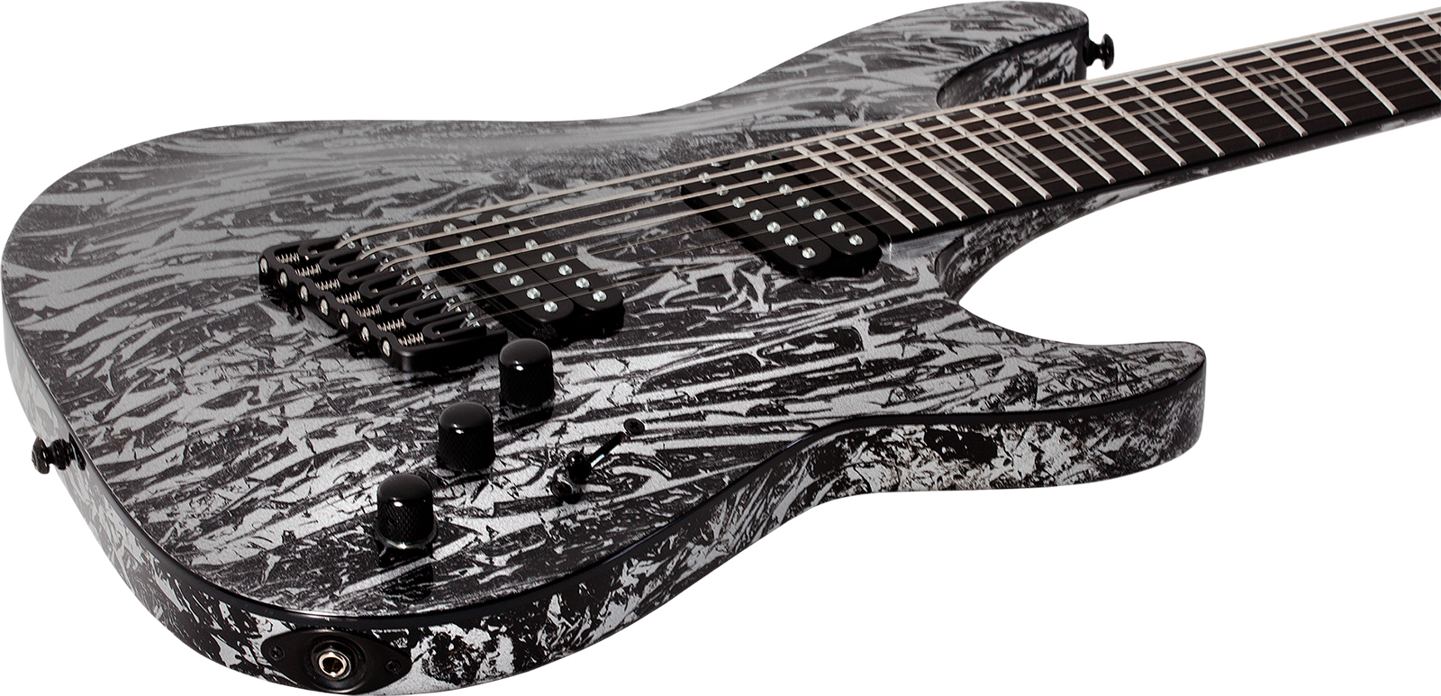 Schecter C7 Multiscale 7c Baryton 2h Ht Eb - Silver Mountain - Multi-Scale Guitar - Variation 2