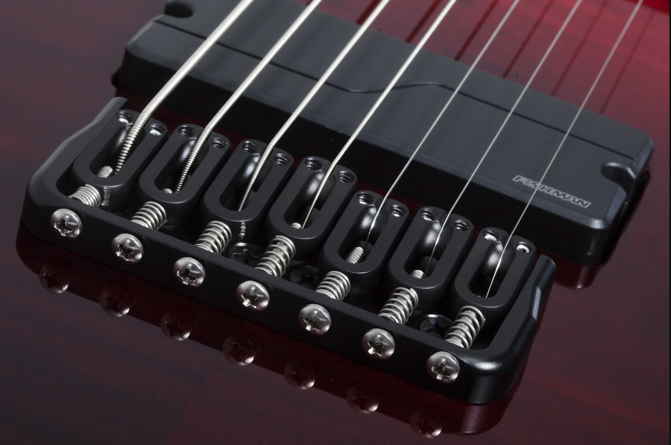 Schecter C7 Sls Elite 7c Baryton 2h Fishman Fluence Ht Eb - Blood Burst - Guitarra eléctrica barítono - Variation 4