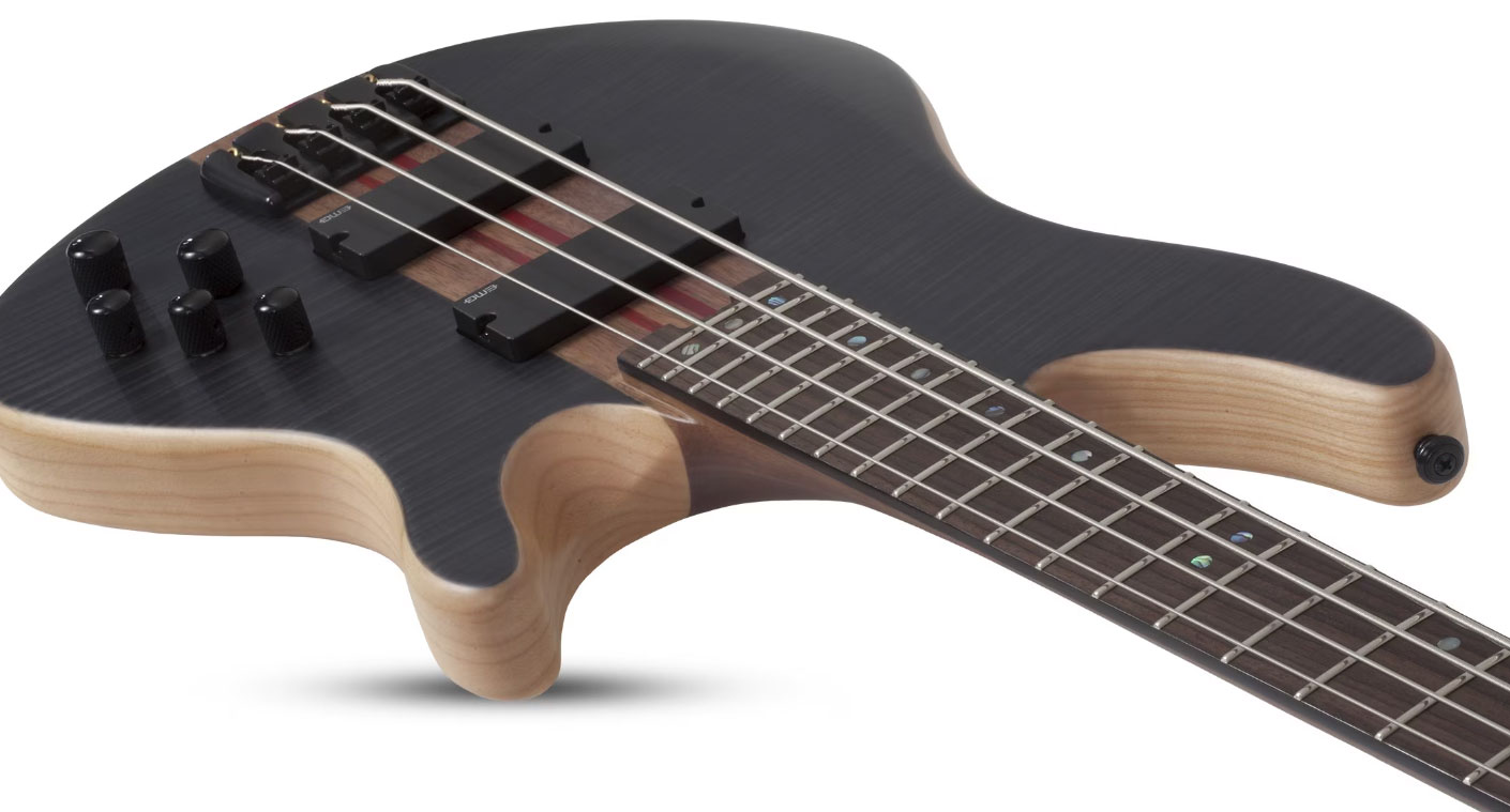 Schecter Charles Berthoud Cb4 Signature Active Eb - See Thru Black Satin - Bajo eléctrico de cuerpo sólido - Variation 2
