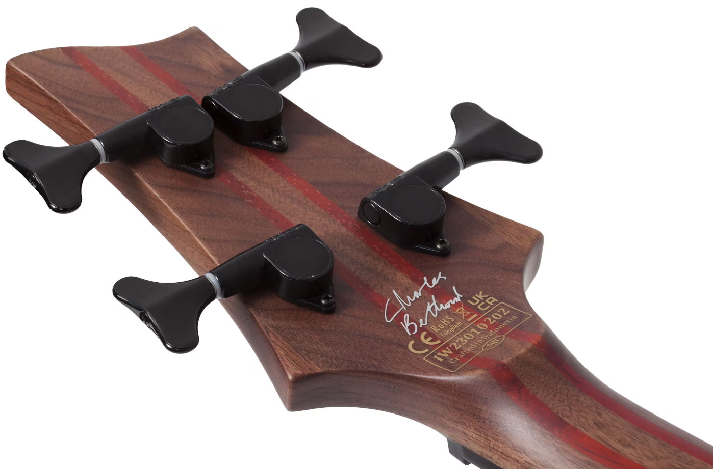 Schecter Charles Berthoud Cb4 Signature Active Eb - See Thru Black Satin - Bajo eléctrico de cuerpo sólido - Variation 7