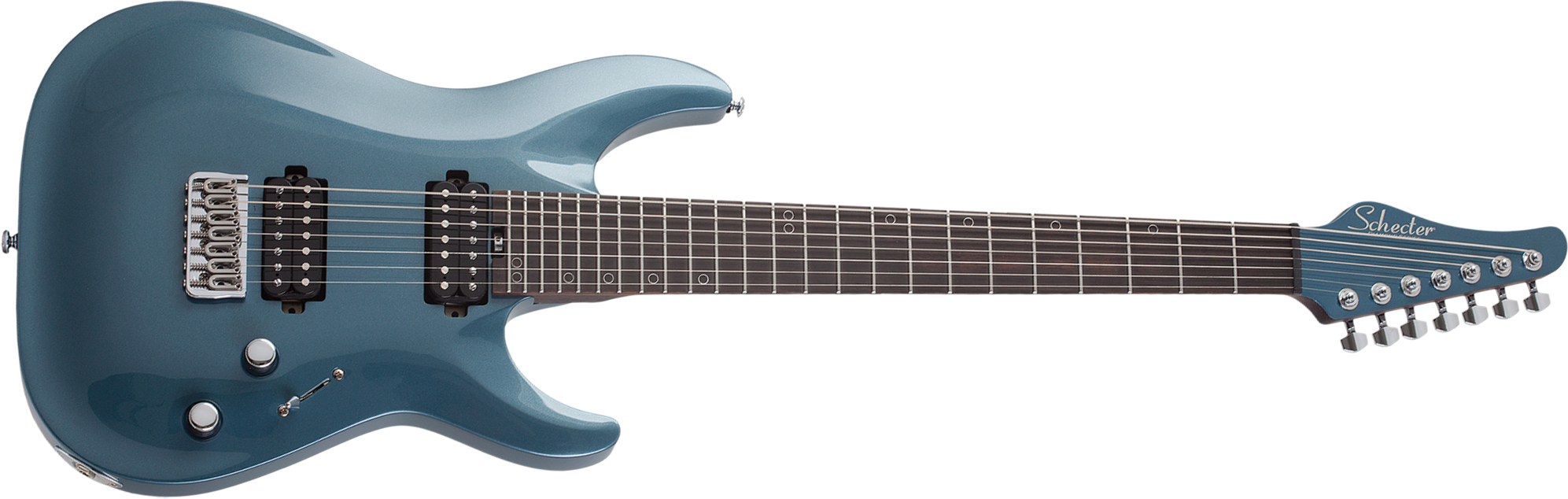 Schecter Aaron Marshall Am-7 Signature 2h Ht Eb - Cobalt Slate - Guitarra eléctrica de 7 cuerdas - Main picture