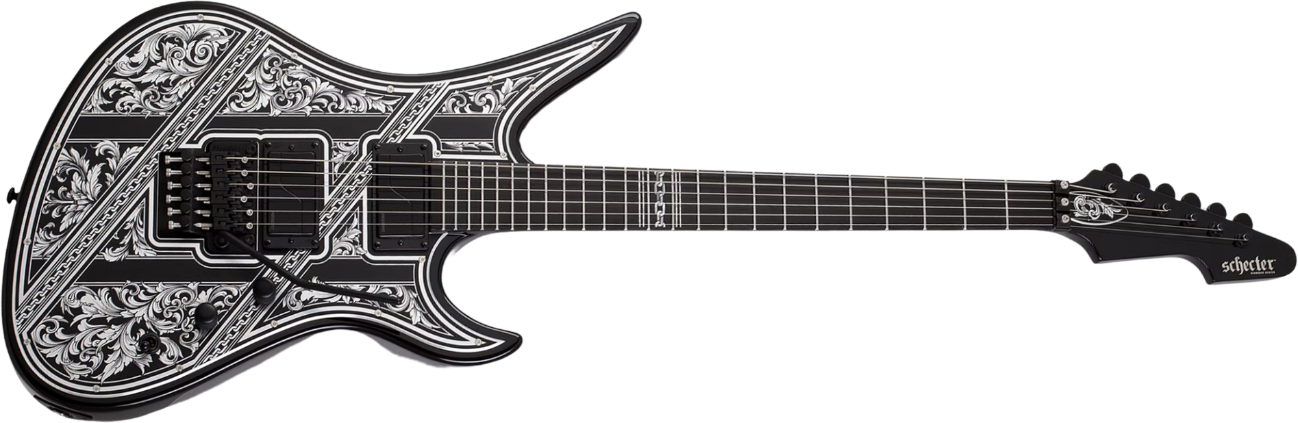 Schecter Avenger Pryzm Palladium 2h Fishman Fluence Modern Fr Eb - Gloss Black - Guitarra eléctrica de 7 cuerdas - Main picture