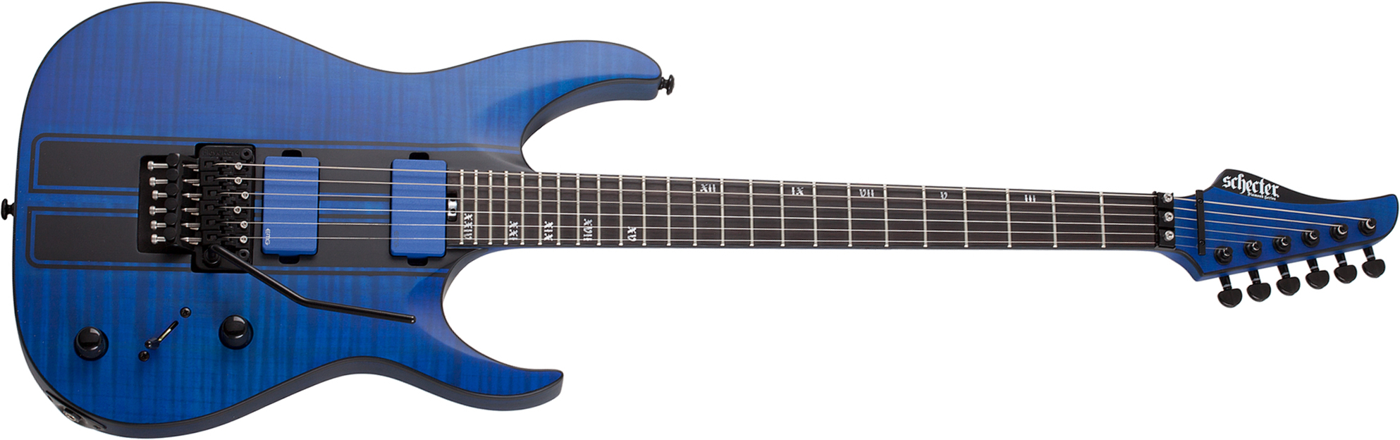 Schecter Banshee Gt Fr 2h Emg Eb - Satin Trans Blue - Guitarra eléctrica con forma de str. - Main picture