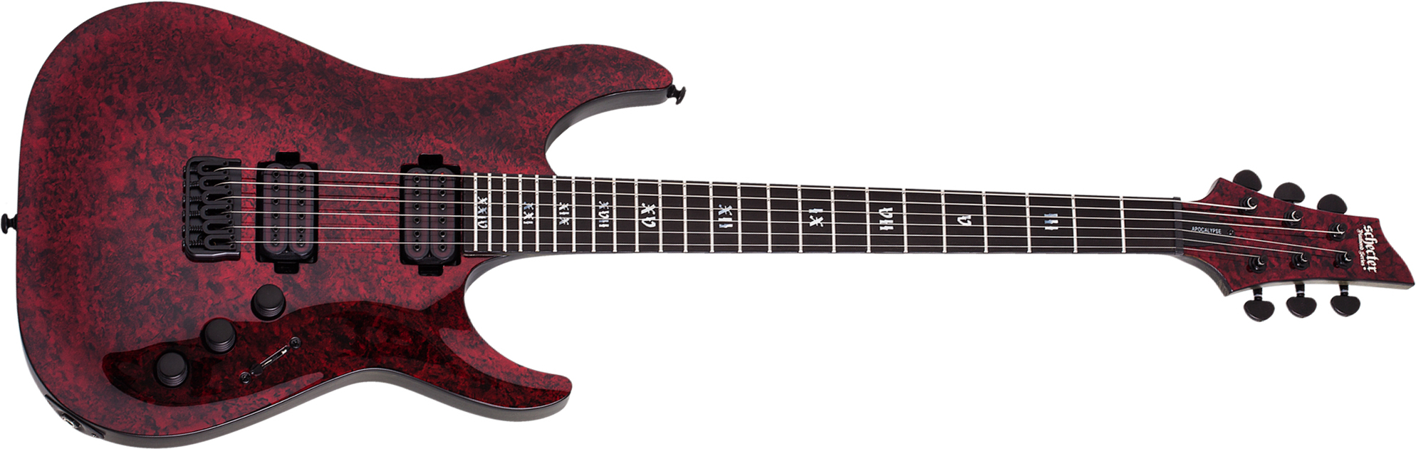 Schecter C-1 Apocalypse 2h Ht Eb - Red Reign - Guitarra eléctrica de doble corte - Main picture