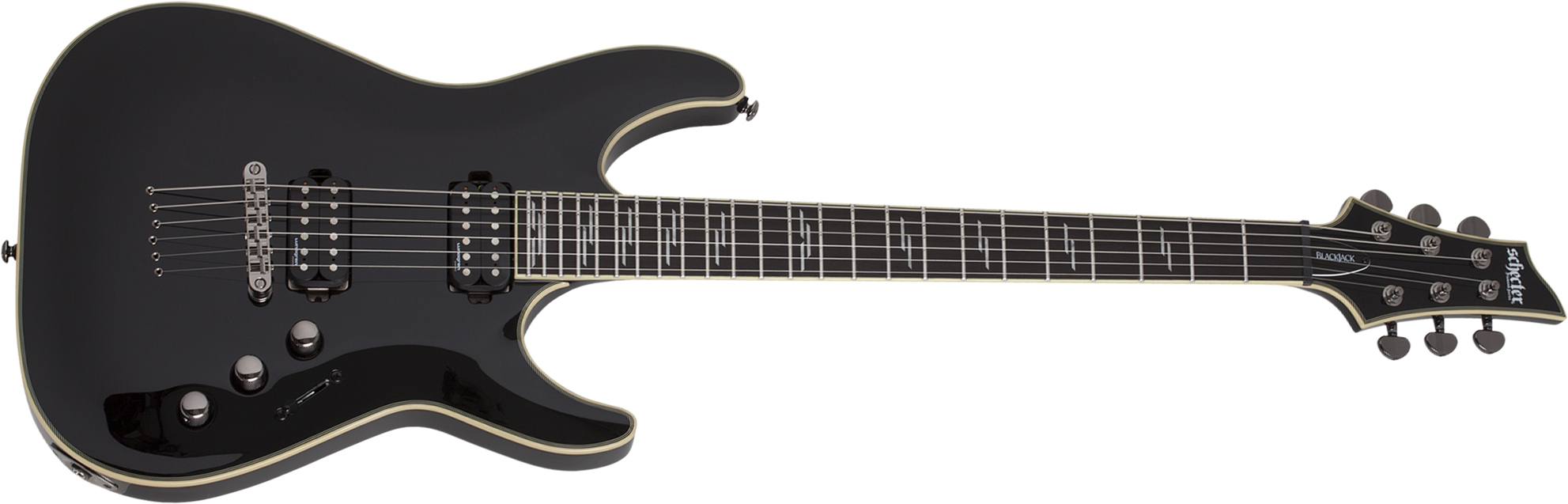 Schecter C-1 Blackjack 2h Lundgren Ht Eb - Black - Guitarra eléctrica con forma de str. - Main picture