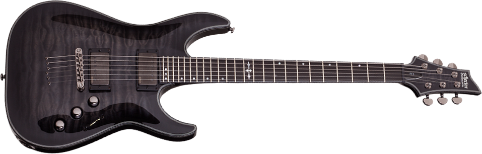 Schecter C-1 Hellraiser Hybrid 2h Emg Ht Eb - Trans. Black Burst - Guitarra eléctrica con forma de str. - Main picture