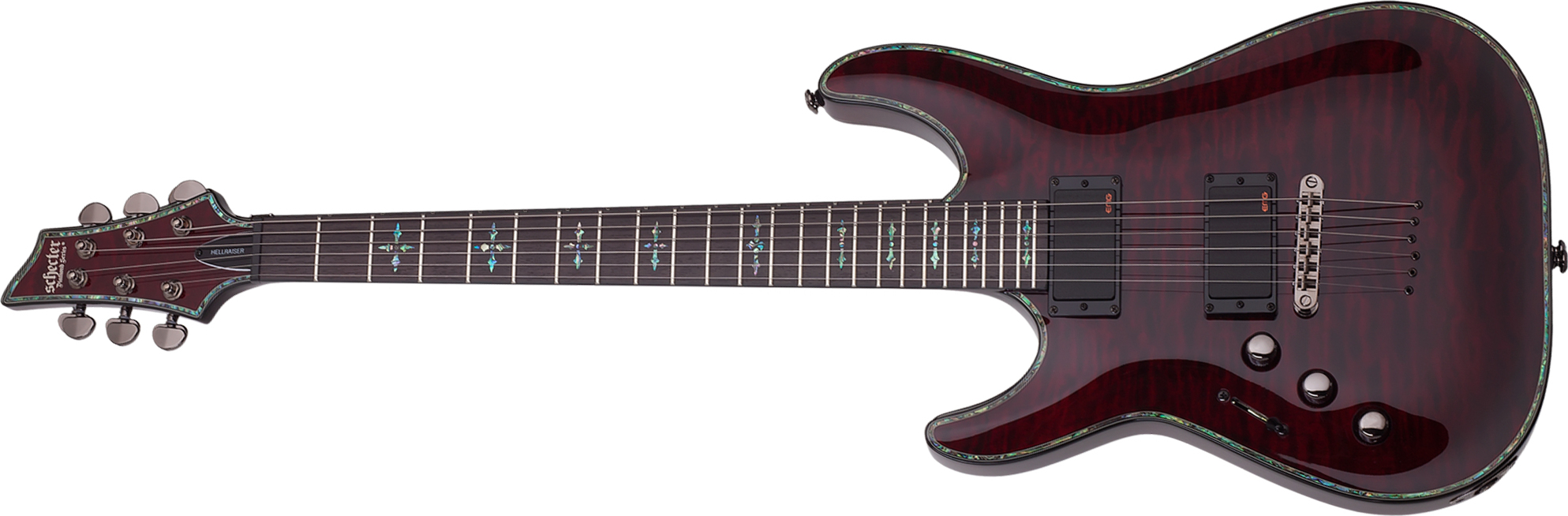 Schecter C-1 Hellraiser Lh Gaucher 2h Emg Ht Rw - Black Cherry - Guitarra electrica para zurdos - Main picture