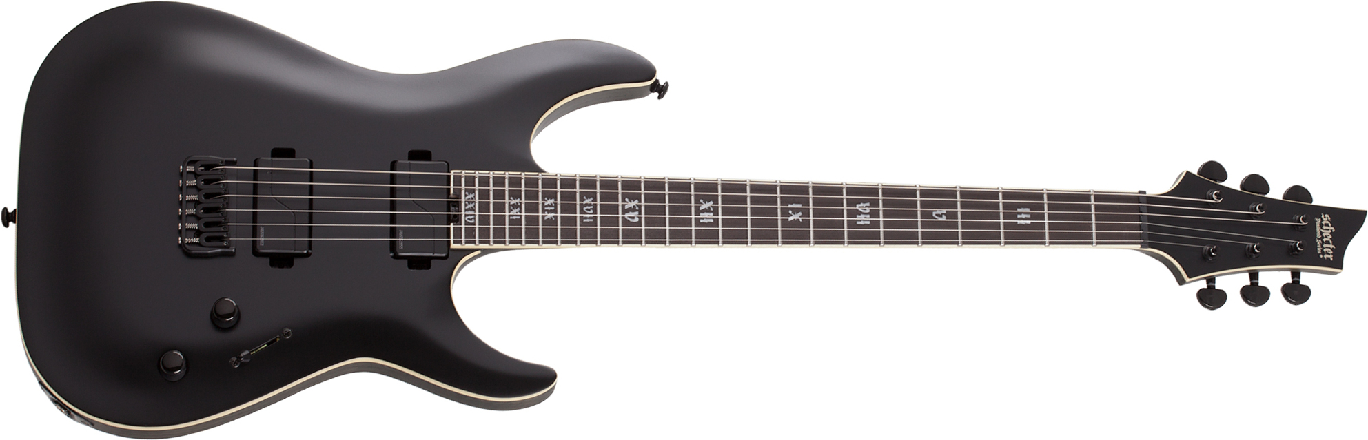 Schecter C-1 Sls Evil Twin 2h Fishman Ht Eb - Satin Black - Guitarra eléctrica con forma de str. - Main picture