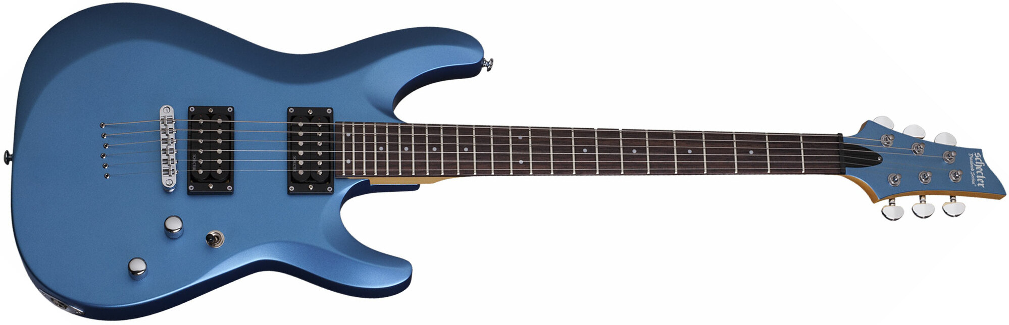 Schecter C-6 Deluxe 2h Ht Rw - Satin Metallic Light Blue - Guitarra eléctrica de doble corte - Main picture