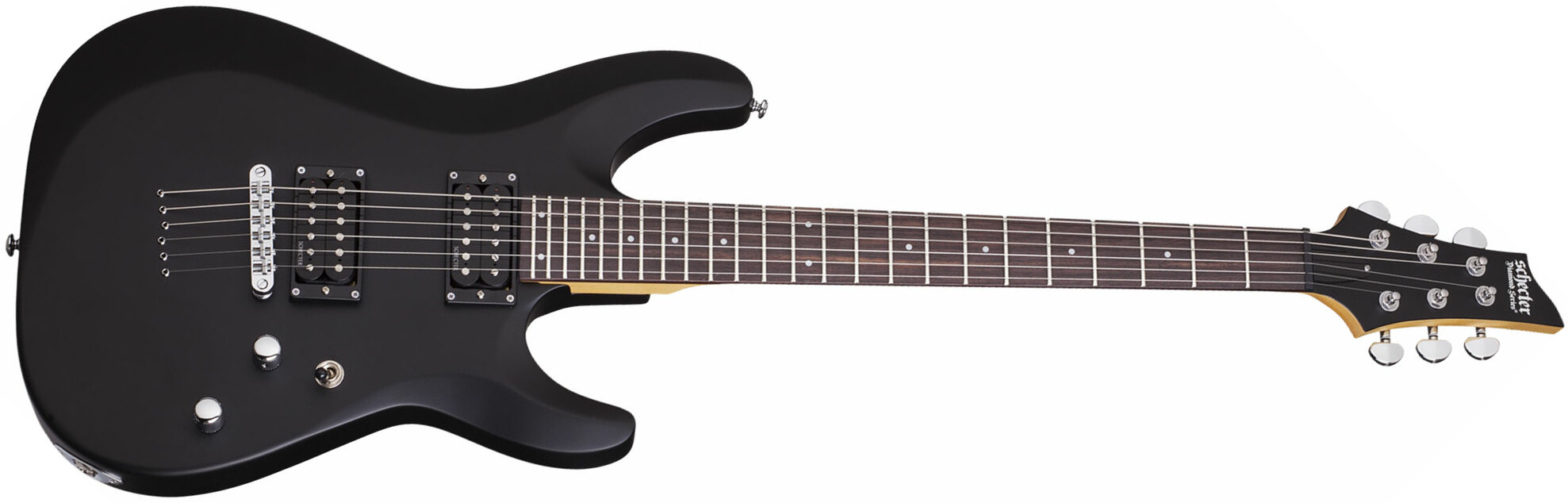 Schecter C-6 Deluxe 2h Ht Rw - Satin Black - Guitarra eléctrica con forma de str. - Main picture