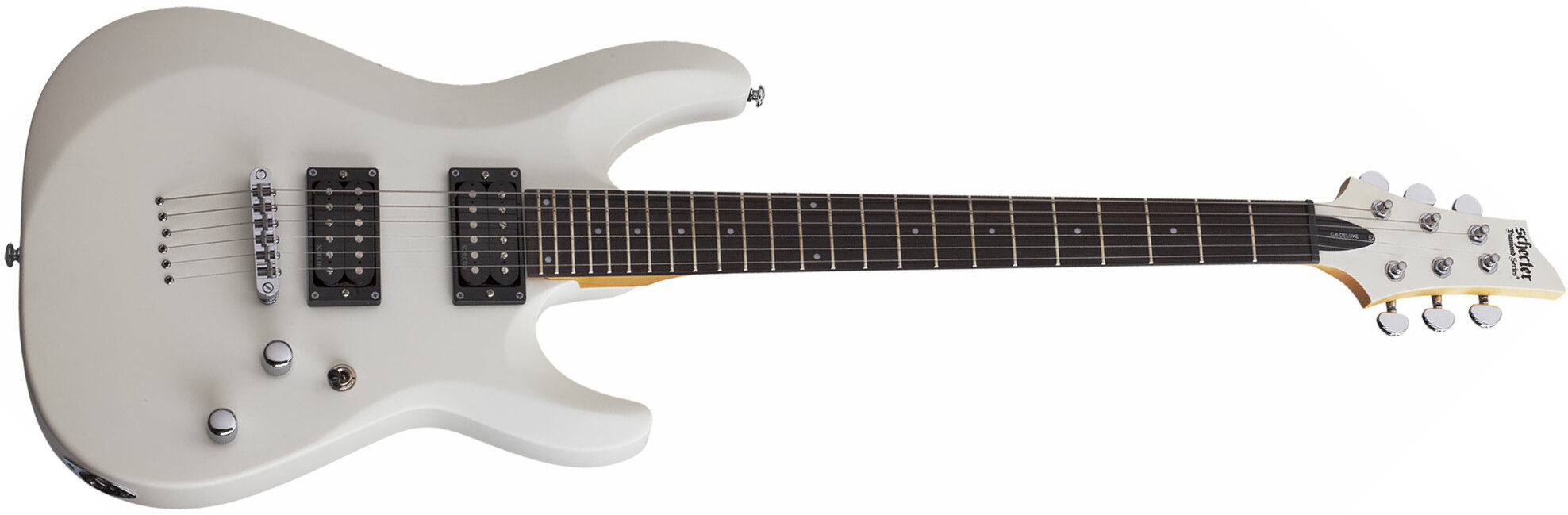 Schecter C-6 Deluxe 2h Ht Rw - Satin White - Guitarra eléctrica de doble corte - Main picture