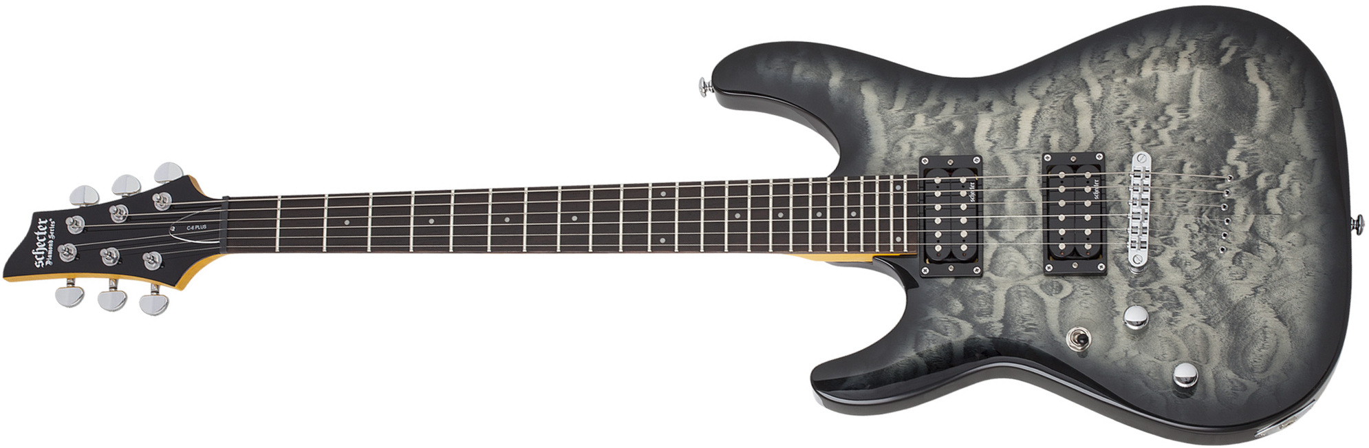 Schecter C-6 Plus Lh Gaucher 2h Ht Rw - Charcoal Burst - Guitarra electrica para zurdos - Main picture