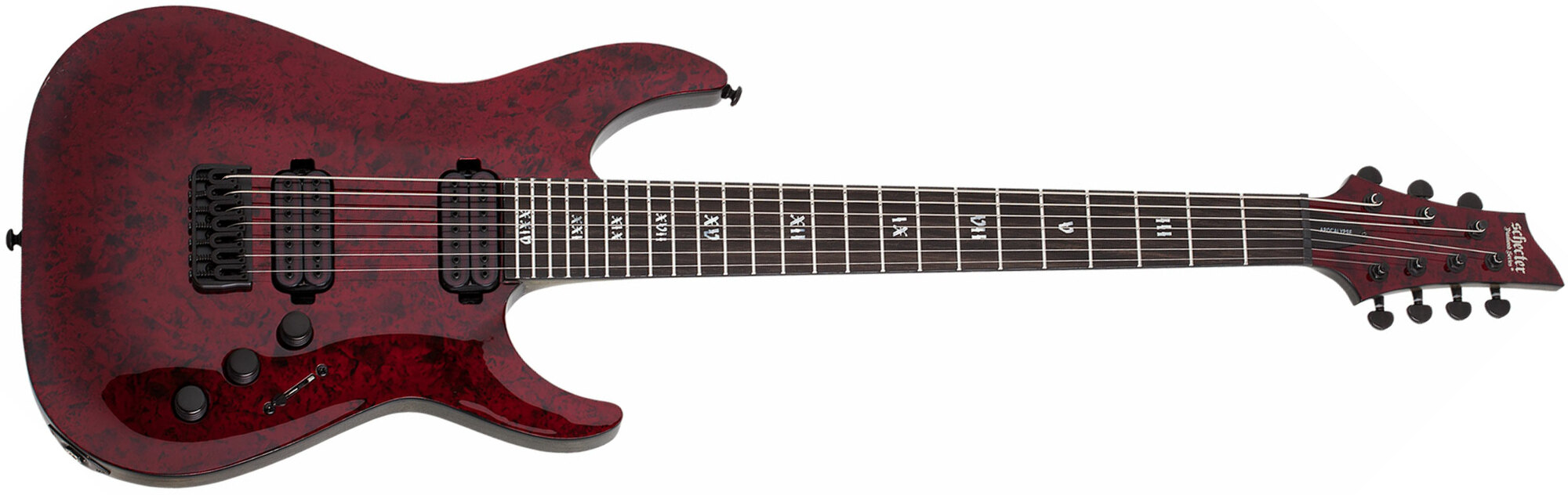 Schecter C-7 Apocalypse 2h Ht Eb - Red Reign - Guitarra eléctrica de 7 cuerdas - Main picture