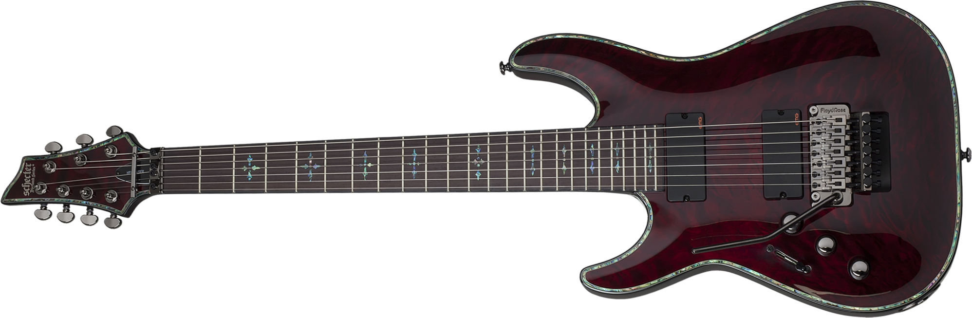 Schecter C-7 Fr Lh Hellraiser 7c Gaucher 2h Emg Rw - Black Cherry - Guitarra electrica para zurdos - Main picture