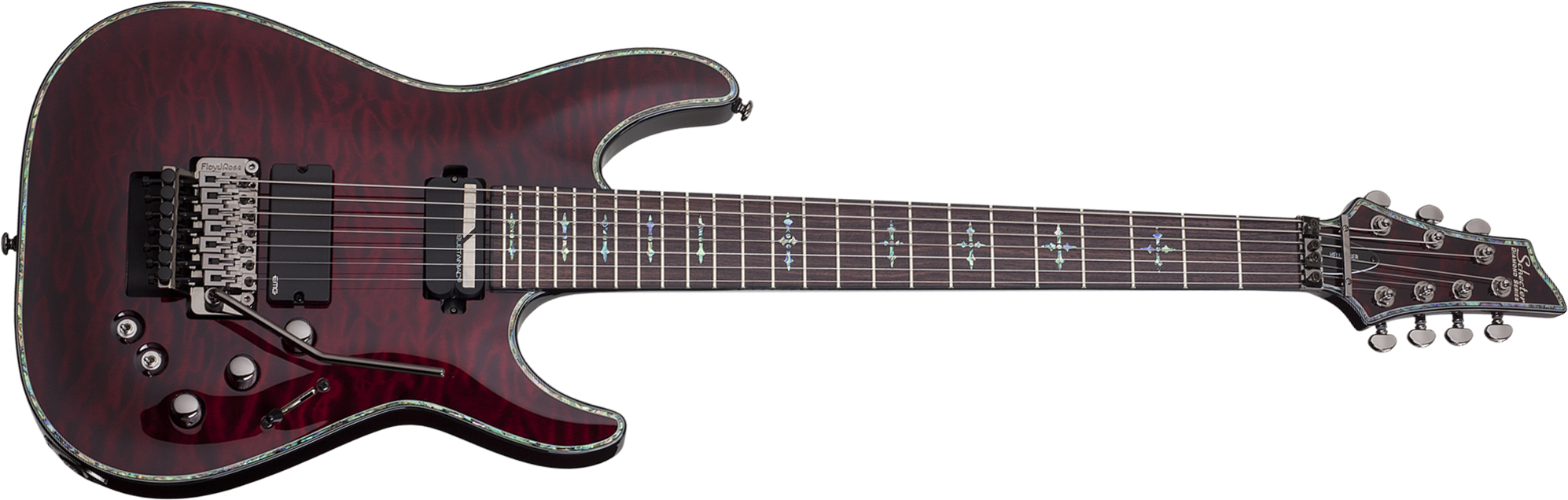 Schecter C-7 Fr S Hellraiser 7c 2h Emg Sustainiac Rw - Black Cherry - Guitarra eléctrica de 7 cuerdas - Main picture