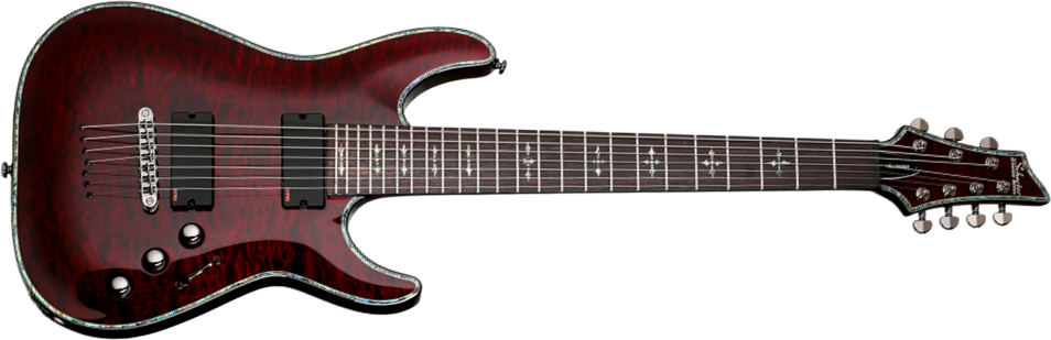 Schecter C-7 Hellraiser 7c 2h Emg Ht Rw - Black Cherry Gloss - Guitarra eléctrica de 7 cuerdas - Main picture