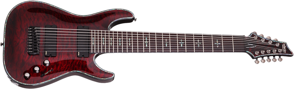 Schecter C-9 Hellraiser 9c 2h Emg Ht - Black Cherry - Guitarra electrica de 8 y 9 cuerdas - Main picture