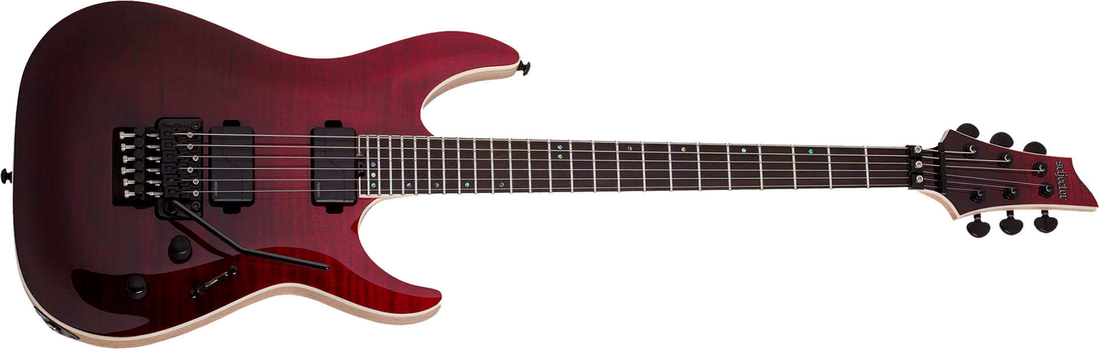 Schecter C1 Fr Sls Elite 2h Fishman Fluence Modern Eb - Blood Burst - Guitarra eléctrica con forma de str. - Main picture