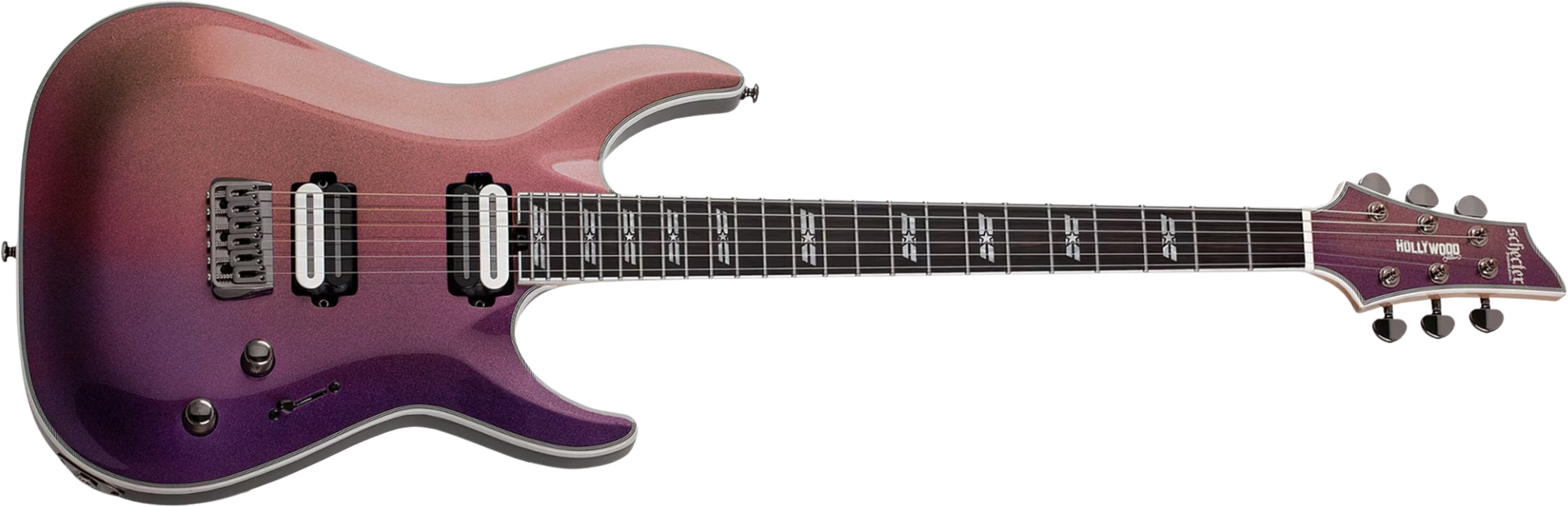 Schecter C1 Sls Hollywood 2h Fishman Fluence Modern Ht Eb - Supernova - Guitarra electrica metalica - Main picture