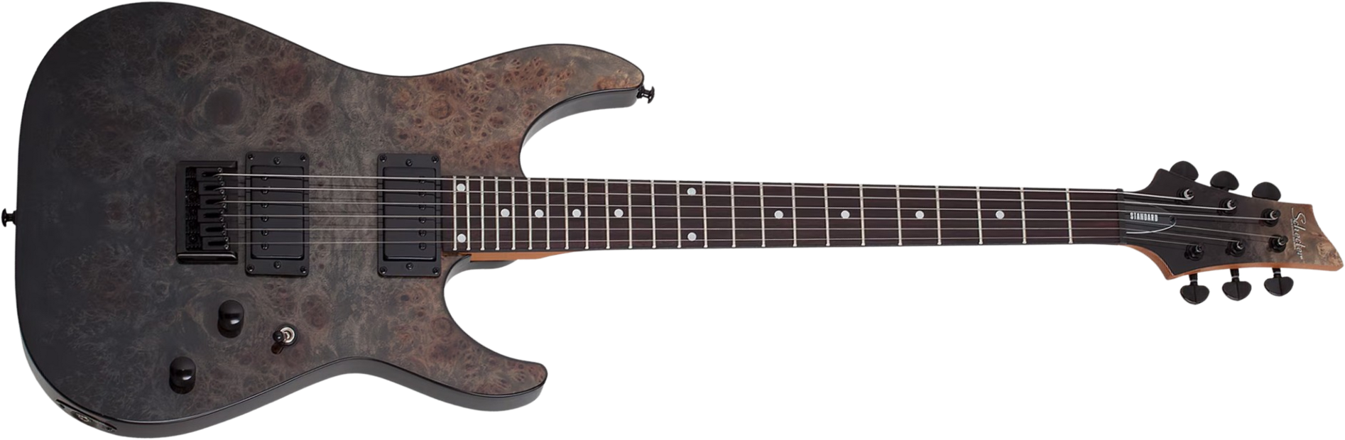 Schecter C1 Standard 2h Ht Rw - Black Fade Burst Burl - Guitarra eléctrica con forma de str. - Main picture