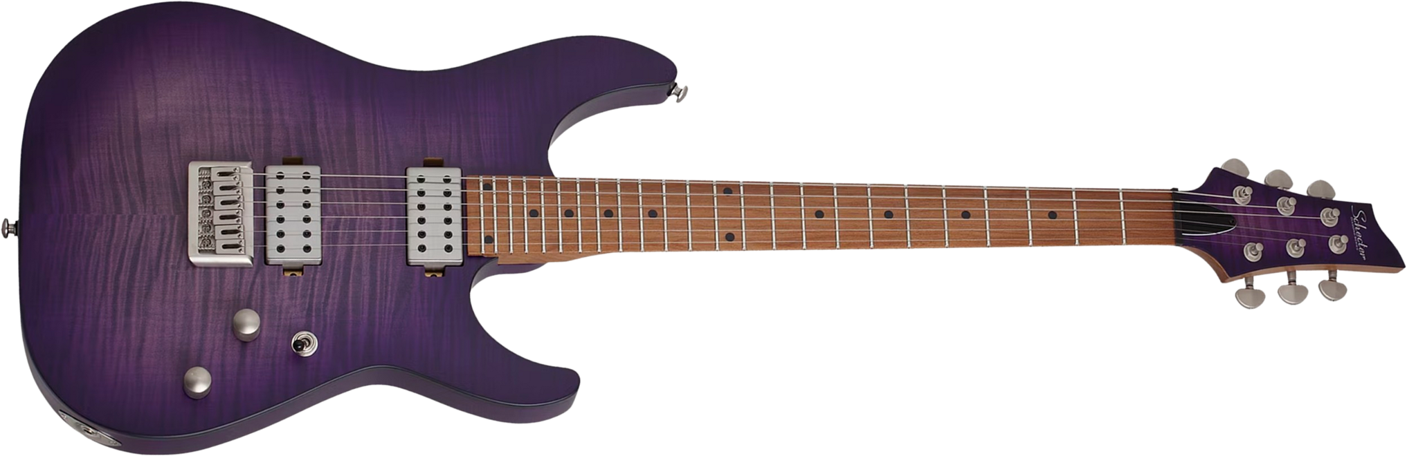 Schecter C1 Standard Plus 2h Ht Mn - Trans Purple Burst - Guitarra eléctrica con forma de str. - Main picture