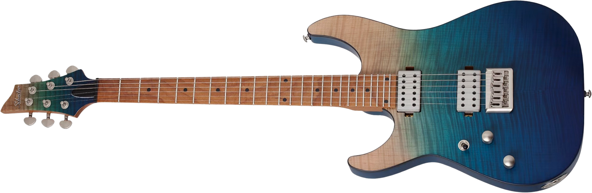 Schecter C1 Standard Plus Lh Gaucher 2h Ht Mn - Blue Fade - Guitarra eléctrica con forma de str. - Main picture
