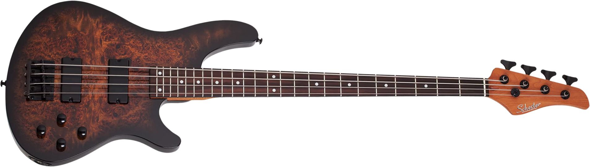 Schecter C4 Standard Rw - Tobacco Burl - Bajo eléctrico de cuerpo sólido - Main picture