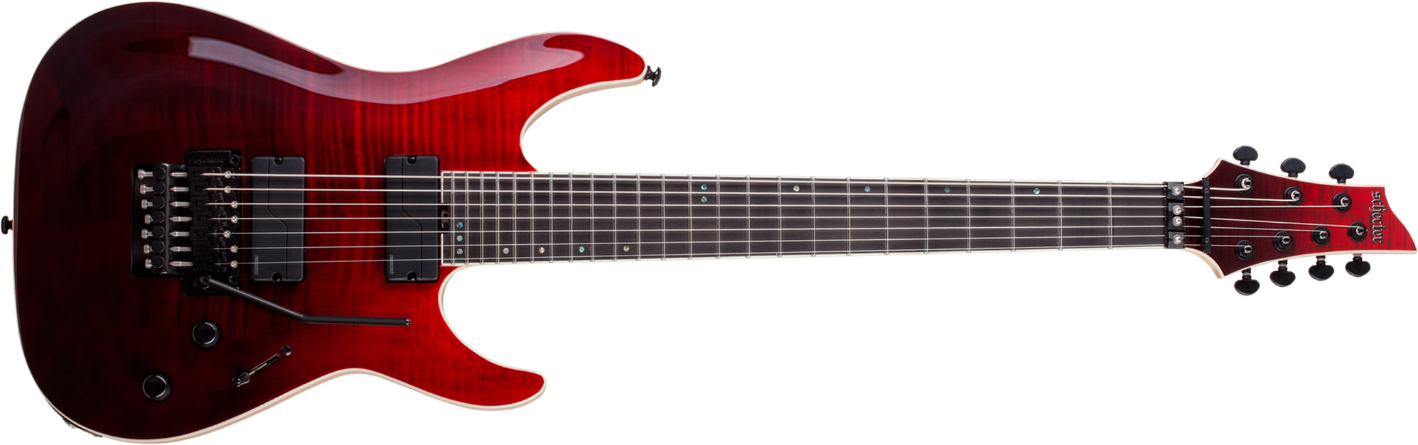 Schecter C7 Fr Sls Elite 7c Baryton 2h Fr Eb - Blood Burst - Guitarra eléctrica barítono - Main picture