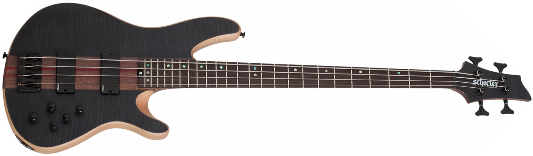 Schecter Charles Berthoud Cb4 Signature Active Eb - See Thru Black Satin - Bajo eléctrico de cuerpo sólido - Main picture