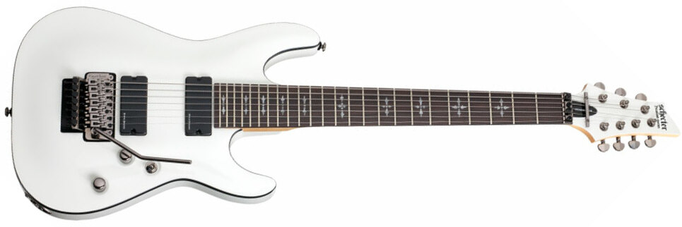 Schecter Demon-7 Fr 7c 2h Wen - Vintage White - Guitarra eléctrica de 7 cuerdas - Main picture