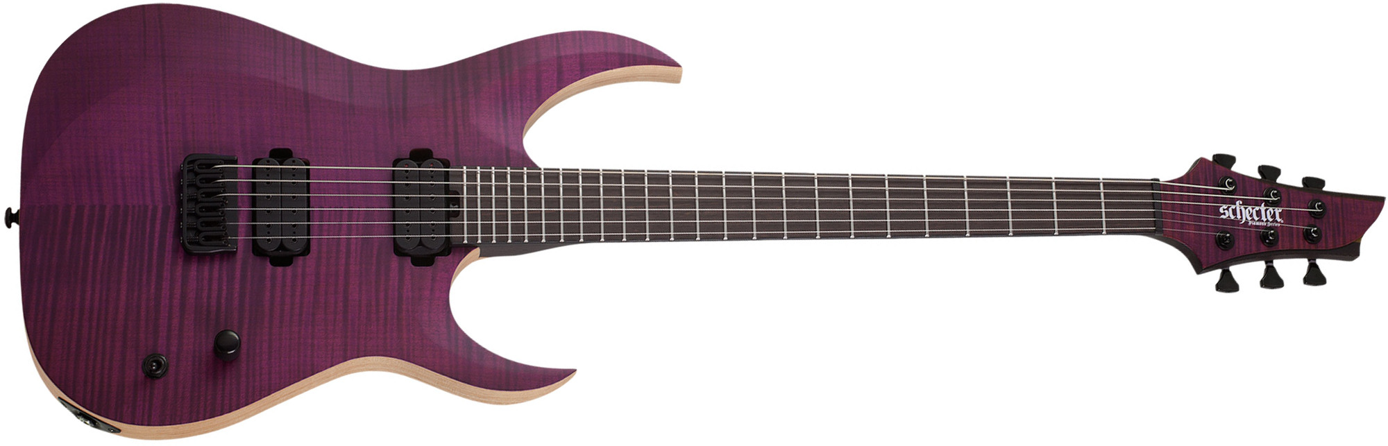 Schecter John Browne Tao-6 Signature 2h Ht Eb - Satin Trans Purple - Guitarra eléctrica con forma de str. - Main picture