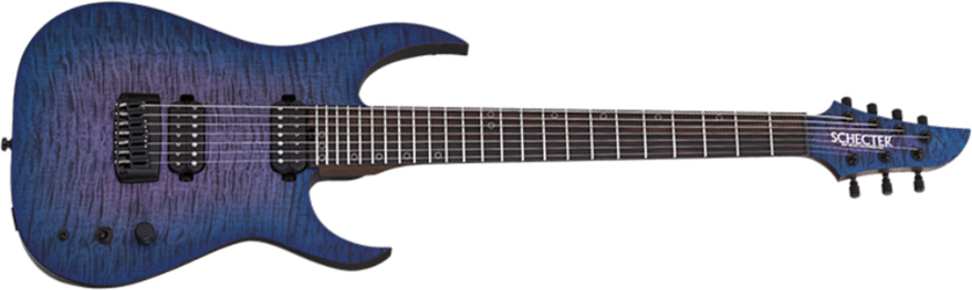 Schecter Keith Merrow Km-7 Mk-iii Pro Usa 7c 2h Eb - Blue Crimson Pearl - Guitarra eléctrica de 7 cuerdas - Main picture
