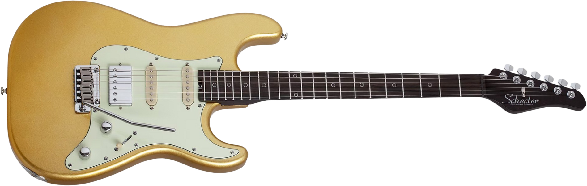 Schecter Nick Johnston Traditional 10th Ann. Signature Hss Trem Eb - Atomic Saffron - Guitarra eléctrica con forma de str. - Main picture